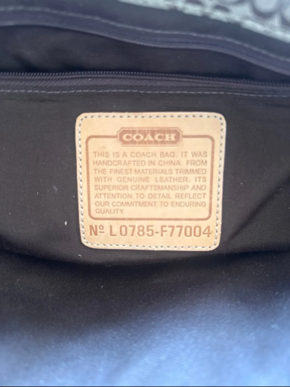 Coach Brown Signature Canvas Diaper Bag with Tan Leather Trim